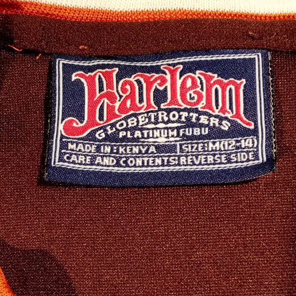 HARLEM GLOBETROTTERS Jersey  Youth M (12-14)  Platinum FUBU  Decals  Brown  GUC - Picture 8 of 12